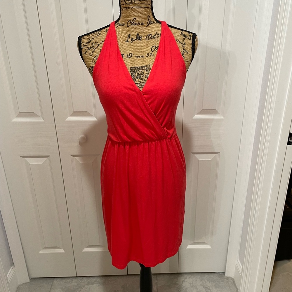 Cynthia Rowley Red Halter Backless Dress Sz XS